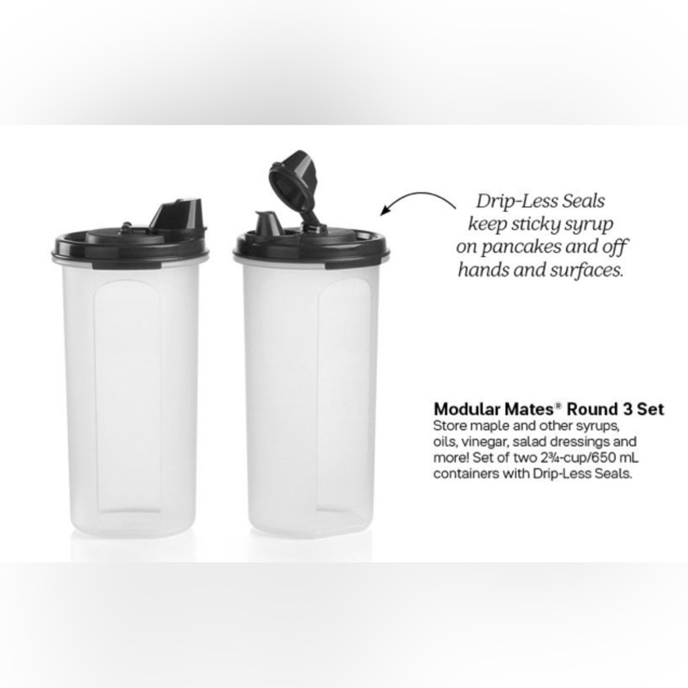 Tupperware Modular Mates Round 3 Containers with Drip-Less Seals 2pc Set